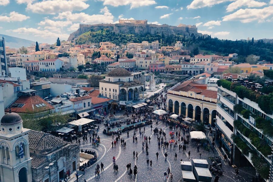 Athens Greece Holiday Package People Walking on Street